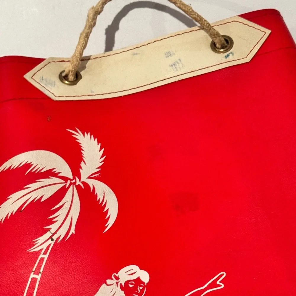 Vintage Aloha Red Vinyl Tote Bag